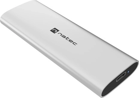 Natec rhino m.2 NVMe lite externý box na SSD M.2 NVMe/PCIe USB‑C 3.2 arctic silver