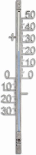 Vonkajší kovový teplomer 42,8 cm – strieborný