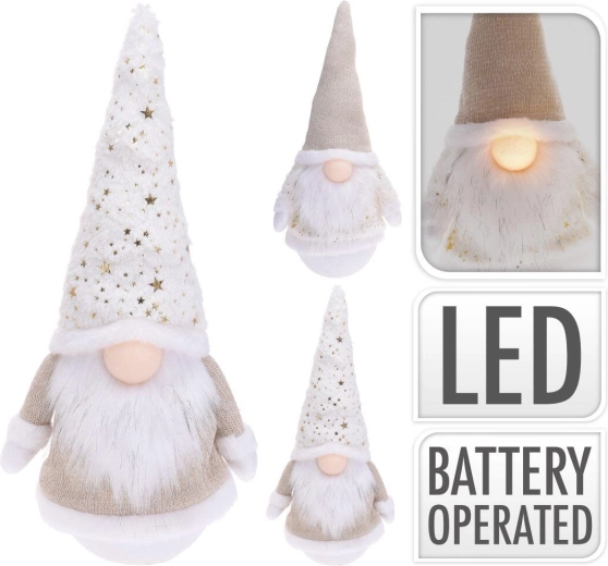 Vianočný LED škriatok s hviezdou 43 cm - 1 kus
