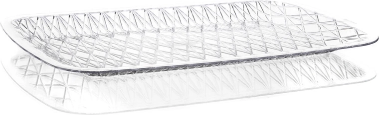 Plastový podnos Accasa s imitáciou skla 41 × 27 × 2 cm, transparentný