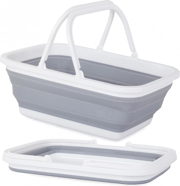 Skladací silikónový nákupný košík s rukoväťami 9 l