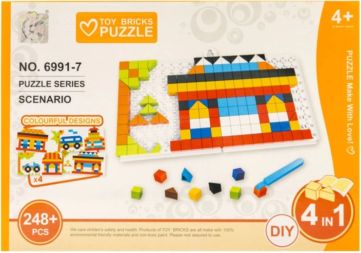 Detské puzzle 4v1 stavby 248 dielikov