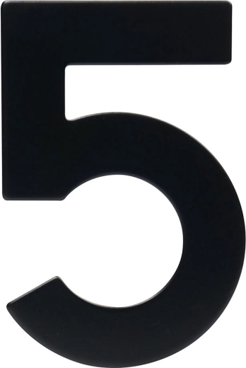 Domové číslo 5, 95 mm, nerez, čierna matná