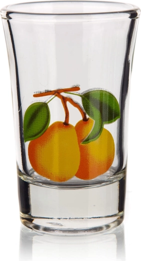 Sklenený pohárik s motívom hrušky 40 ml (6 ks)