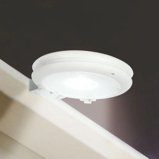 Solárne svetlo na odkvap s 3 studenobielymi SMD LED, biele