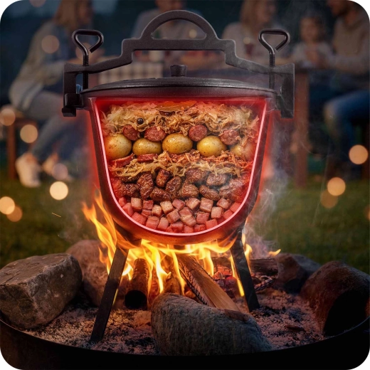 Stabilné varenie nad ohňom s trojnožkou