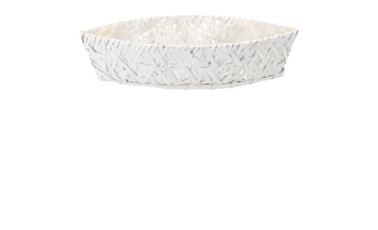 Drevený obal na kvetináč v tvare loďky 42 × 16 × 9 cm biely