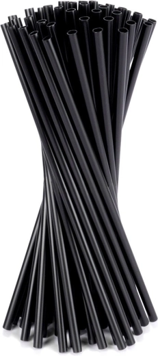 Čierne slamky na nápoje 22 cm, 50 ks