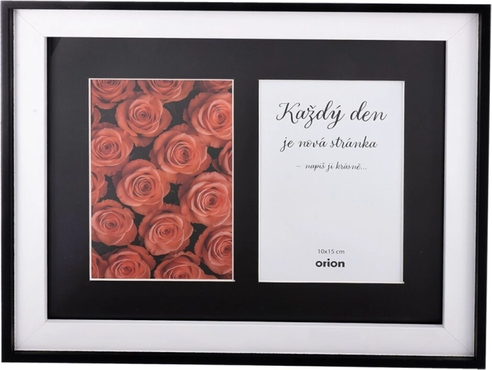 Drevený fotorámik na 2 fotografie 10 × 15 cm, čierny