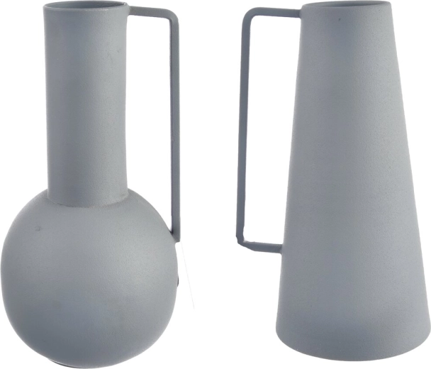 Plechová váza sivá 21 cm (2 varianty)