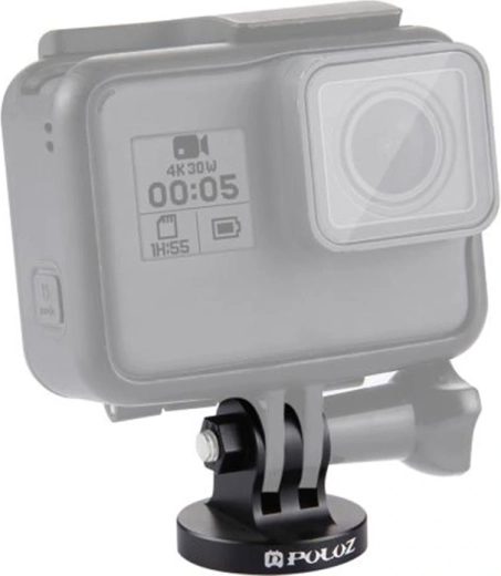 Montážny adaptér Puluz 1/4" CNC závit pre akčné kamery, čierny - 1 kus