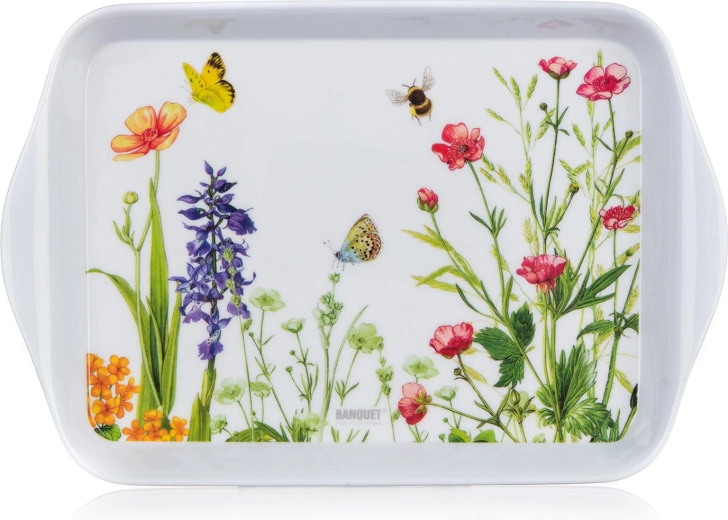 Melamínový táck Meadow 21 × 14 cm, biely