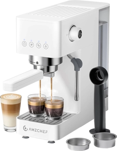 Pákový kávovar AMZCHEF CE-EM3131-WT biely