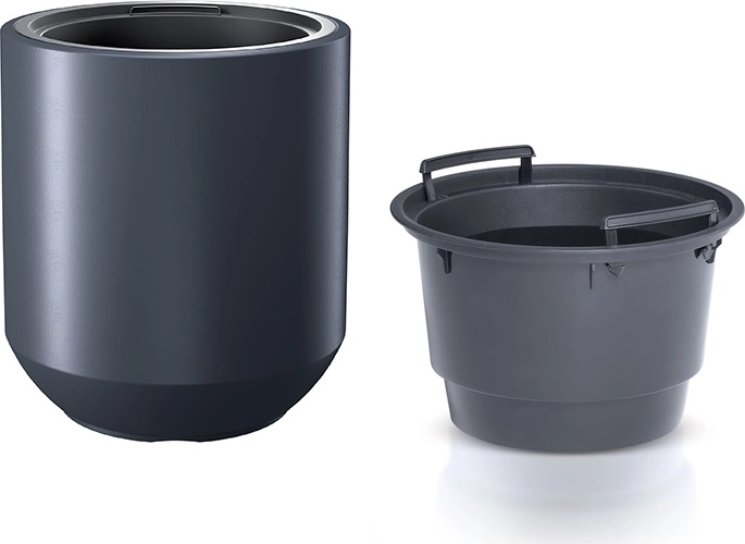 Kvetináč s vložkou HEOS, antracit, priemer 39 cm
