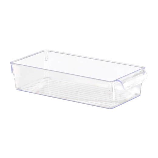 Priehľadný plastový organizér s vekom 15 × 32,5 × 7,5 cm