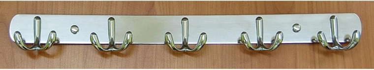 Vešiak s piatimi dvojháčikmi CYRIL, chróm