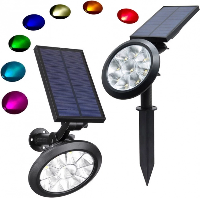 Solárna záhradná lampa RGBW