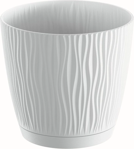 Kvetináč s miskou Sandy 23,9 cm biely
