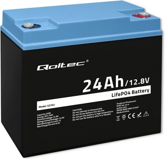 Akumulátor LiFePO4 lítium-železofosfátový 12.8V 24Ah 307.2Wh s BMS