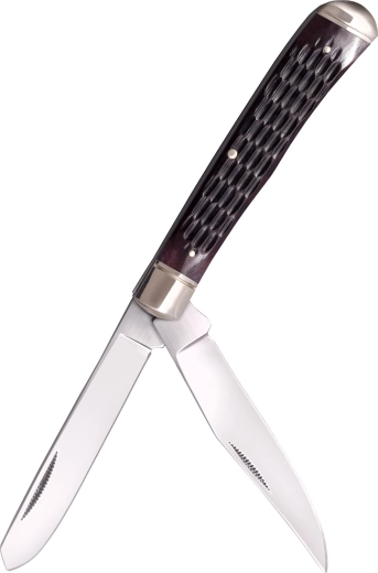 Cold Steel Trapper Jigged – vreckový nôž s 2 čepeľami, hnedá kosť