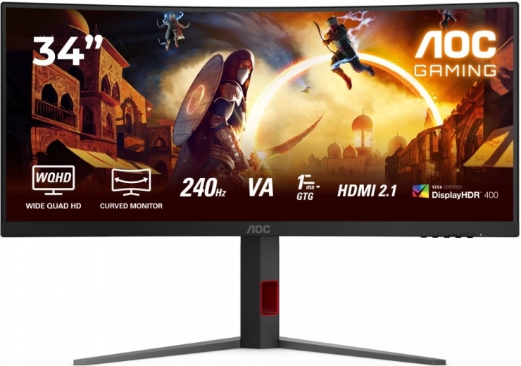 Zakrivený herný monitor 34 palcov 240Hz VA HDMIx2 DP