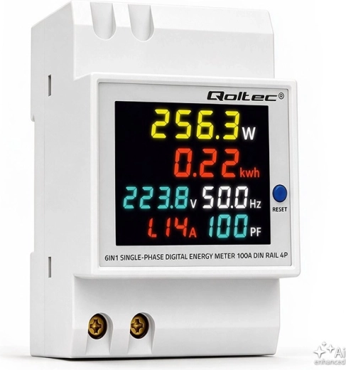 Jednofázový merač spotreby energie na DIN lištu 230 V 100 A 3P