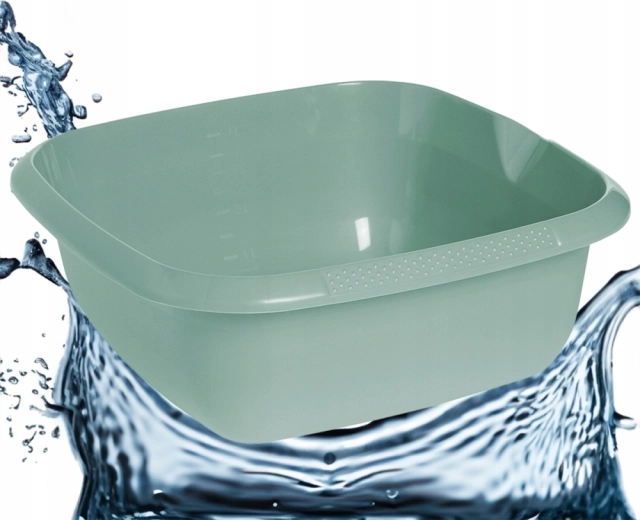 Štvorcová miska Nordic Green 34 × 34 cm, 8 l s výlevkou