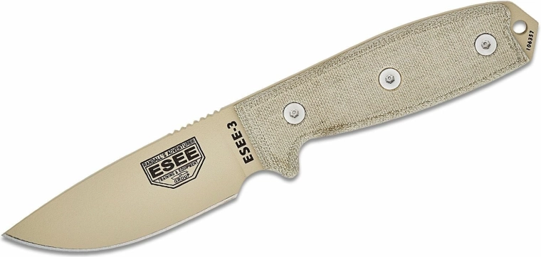 Univerzálny pevný nôž ESEE 3, Micarta, puzdro OD Green