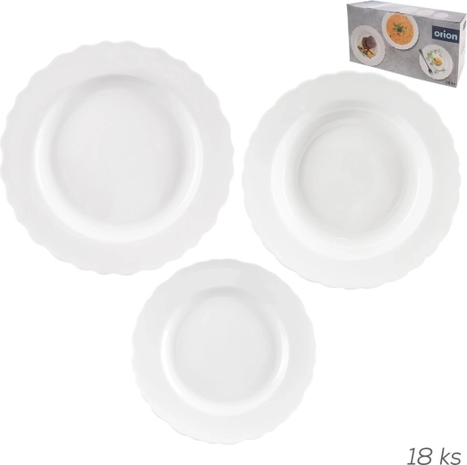 Porcelánová jedálenská súprava Mona vlnky okrúhla 18 dielov