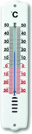 Vnútorný a vonkajší analógový teplomer TFA, biely plast