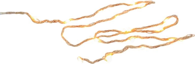 Vianočný svetelný reťaz s časovačom, 20 LED, teplá biela, 1 m