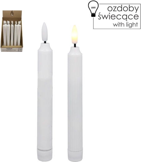 LED sviečka na batérie biela 16,5 cm