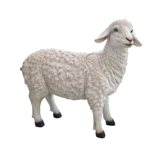 Vianočná figura ovce z živice 80 × 29,2 × 68,6 cm