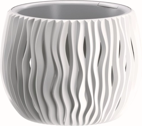 Kvetináč Sandy Bowl s vložkou 18 cm biely