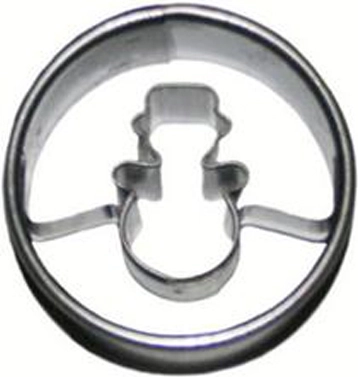 Vykrajovátko na pečivo – snehuliak, okrúhle 3 × 1,6 cm, pocínovaný plech