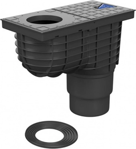 Univerzálny lapač strešných vôd DN 125/110, čierny