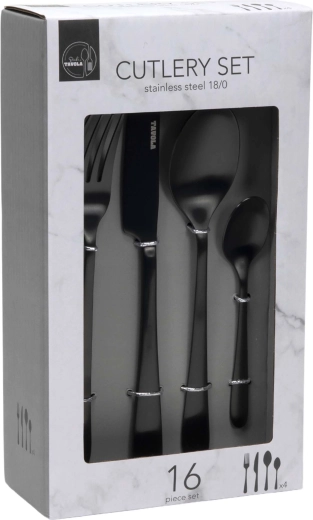 Súprava príborov 16 ks čierna