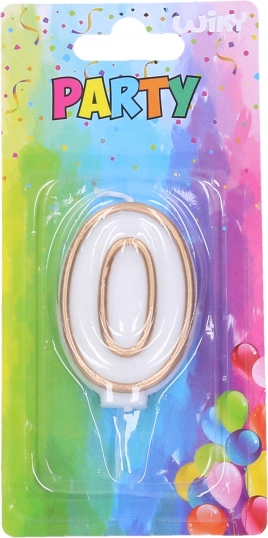 Párty sviečka 0 - zlatá