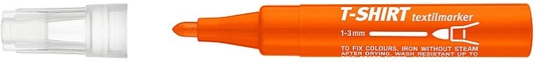 Oranžový popisovač na textil s guľatým hrotom