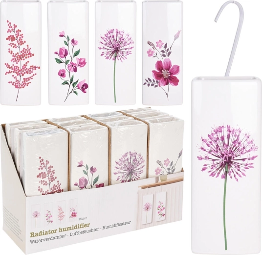 Keramický odparovač na radiátor Kvety, 20,5 × 8 × 3,5 cm