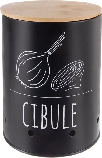 Dóza na cibuľu black cz s bambusovým vekom 13 cm