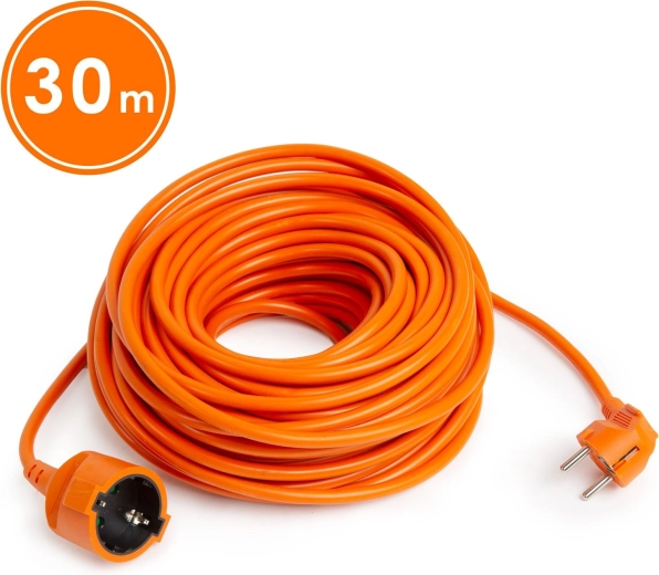 Oranžový predlžovací kábel Schuko 30 m