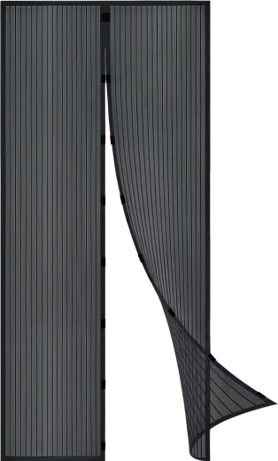 Magnetická dverová sieť proti hmyzu 212 × 100 cm, čierna