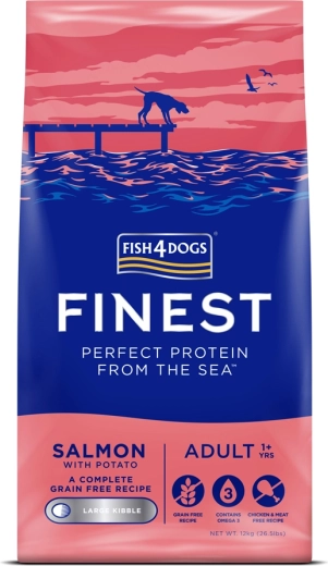 Fish4Dogs granule pre veľké dospelé psy s lososom a zemiakmi 12 kg