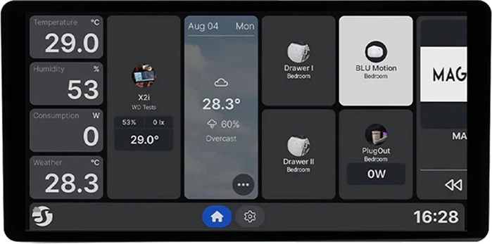 Nástenný inteligentný displej Shelly Wall Display X2i 6,95" – strieborný