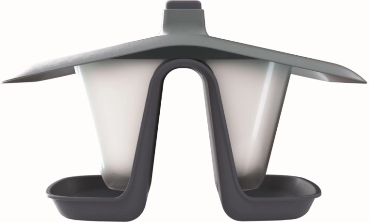 Závesné dvojkomorové kŕmidlo pre vtáky Birdyfeed Double 28 cm antracit