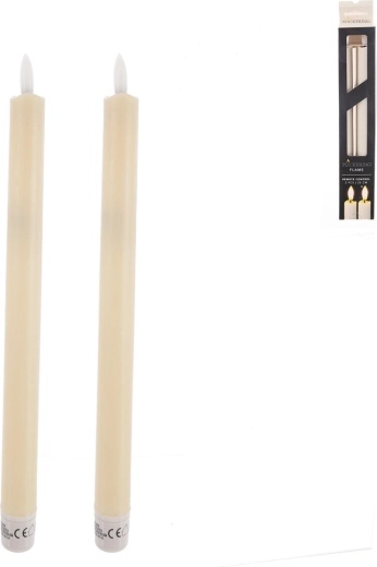 Sada dvoch béžových LED sviečok 25 cm