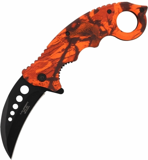 Vreckový nôž karambit Herbertz CJH Camo Rot, 7,3 cm