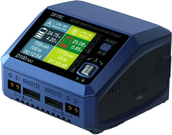 Dvojitá inteligentná nabíjačka SKYRC D100neo 200 W