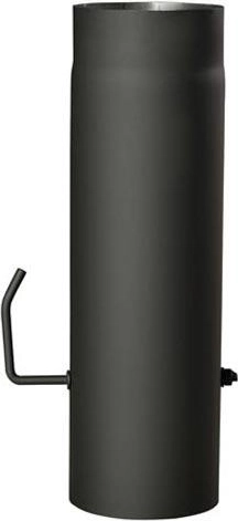Dymová rúrka s klapkou 120 mm, dĺžka 500 mm, čierna